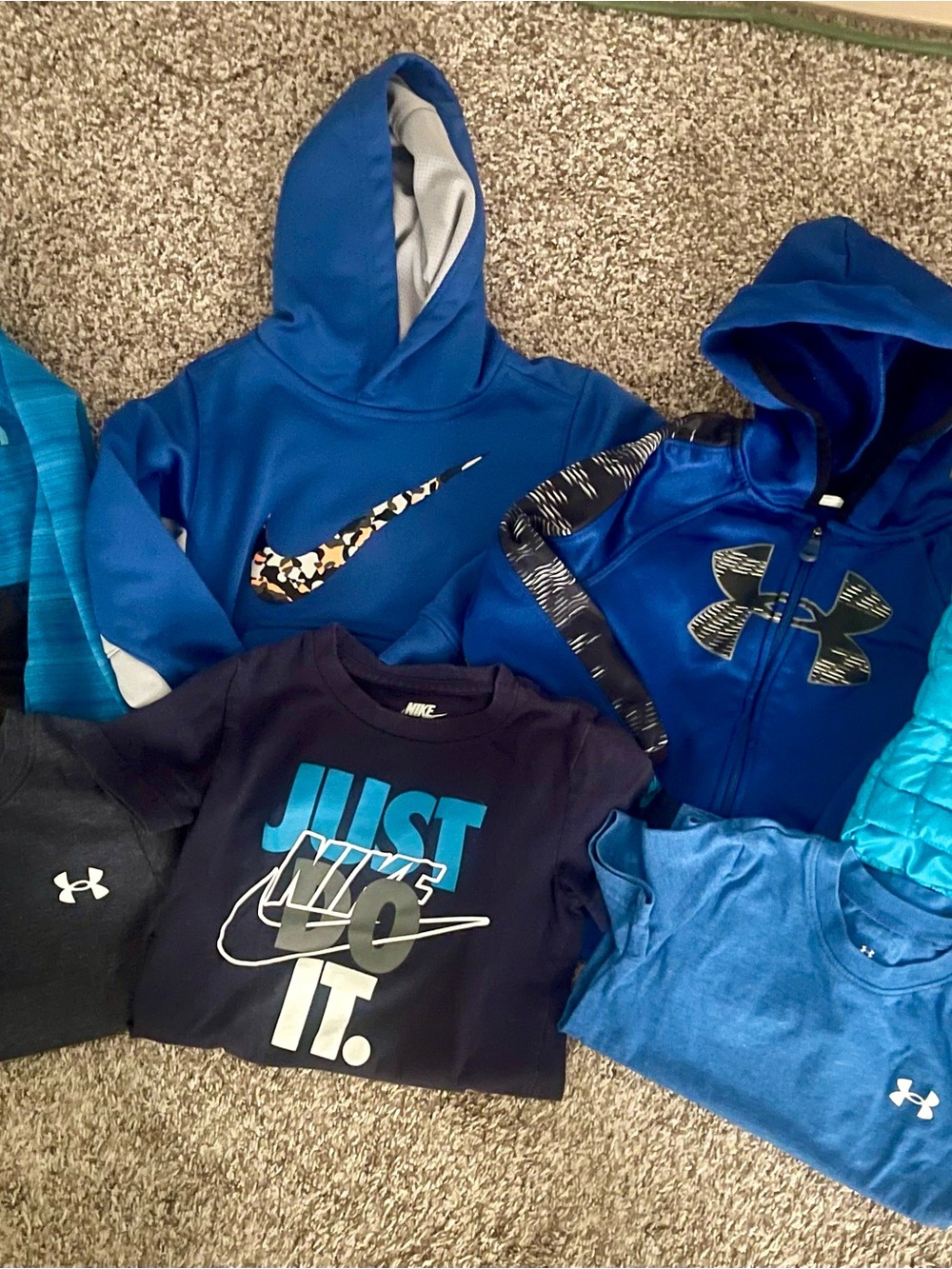 Nike, under armour, north face sweatshirts, Gymboree vest 2t-3t,